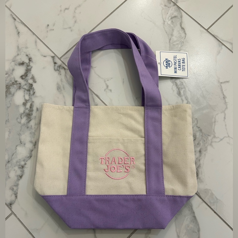 Trader Joe’s Pastel MINI Canvas Tote Bage